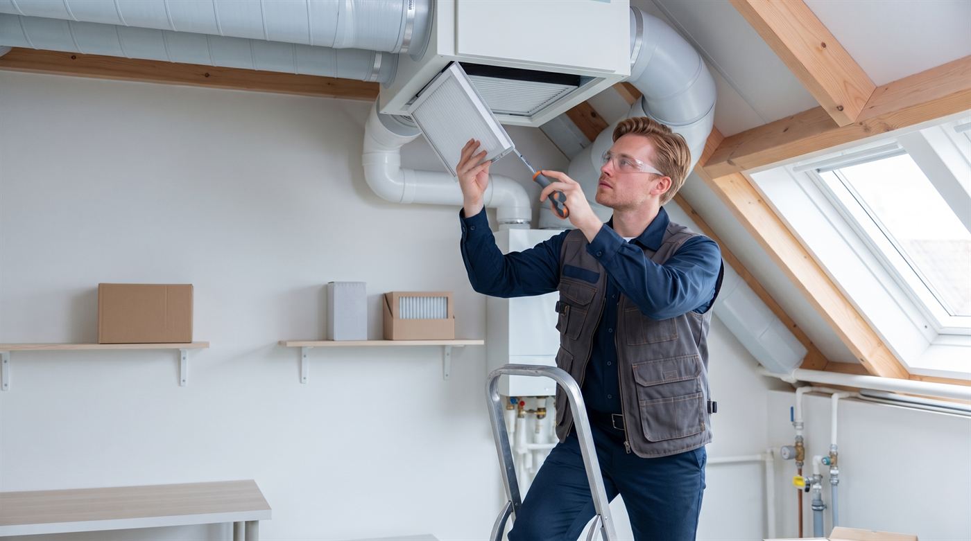 Installateur die op locatie een offerte met Opdoffer opstelt